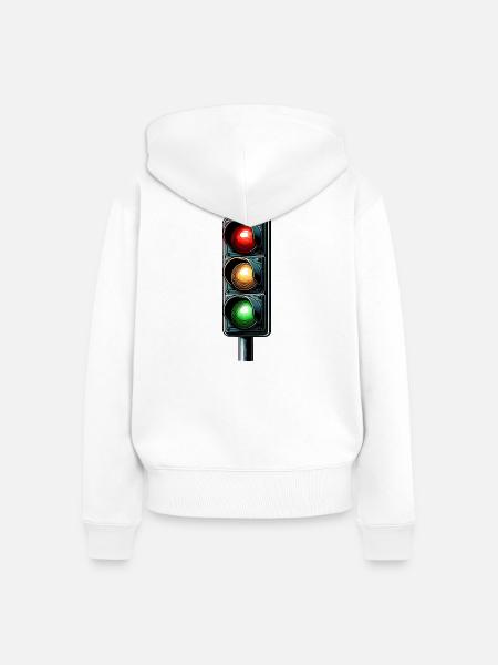 Minimalistische städtische Ampeln - Frauen Premium Bio Zip Hoodie - Weiß