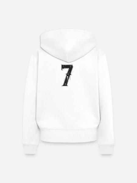 Galaktische Nummer Sieben Design - Frauen Premium Bio Zip Hoodie - Weiß