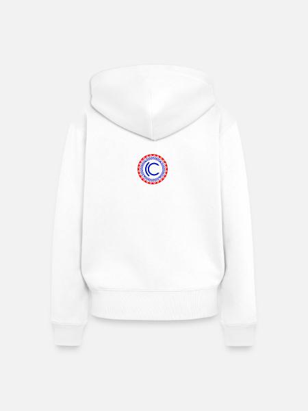 Logo Acaju Tibiró - Frauen Premium Bio Zip Hoodie - Weiß
