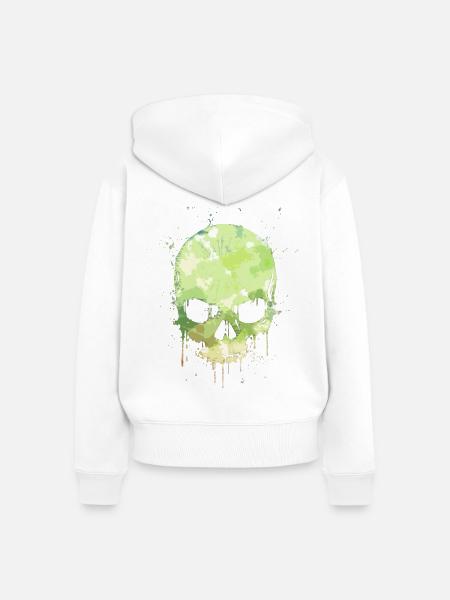 Schädelfleck - Frauen Premium Bio Zip Hoodie - Weiß