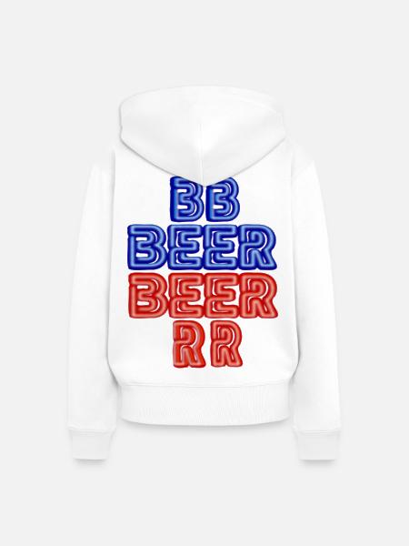 BIER - Frauen Premium Bio Zip Hoodie - Weiß