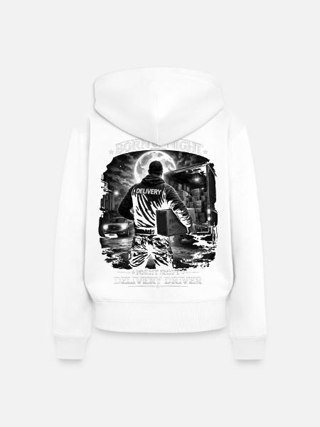 Nachtschicht-Lieferfahrer - Frauen Premium Bio Zip Hoodie - Weiß