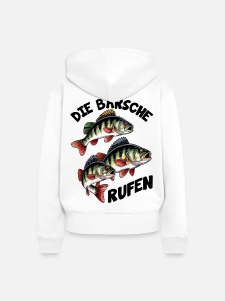 Barsch Angeln - Frauen Premium Bio Zip Hoodie - Weiß
