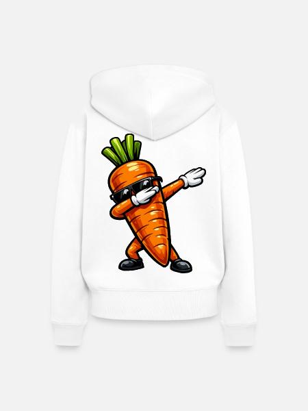 Dabbing Karotte / Möhre - Frauen Premium Bio Zip Hoodie - Weiß