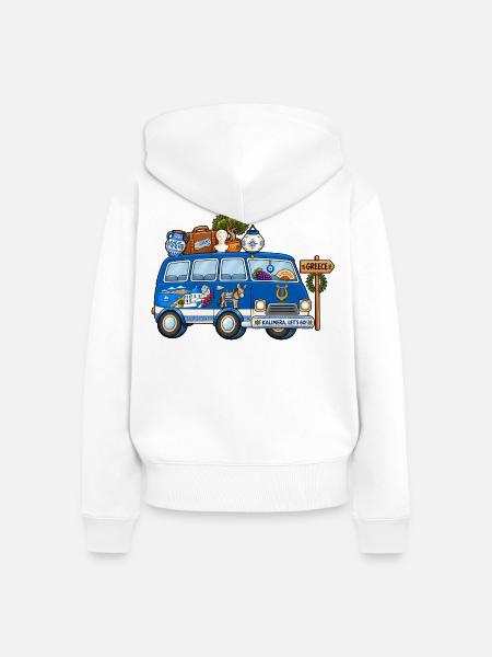 Griechenland Camper Wohnmobil - Frauen Premium Bio Zip Hoodie - Weiß