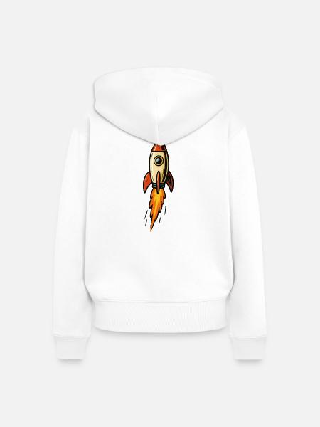 Raketen-Illustration Feuerflug - Frauen Premium Bio Zip Hoodie - Weiß