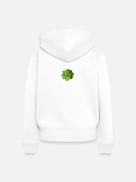 Romanesco-Brokkolifraktal - Frauen Premium Bio Zip Hoodie - Weiß