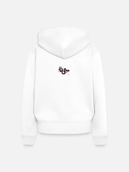 Savage-Schrift-Emblem - Frauen Premium Bio Zip Hoodie - Weiß