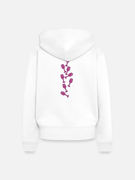 Weinglas Sektglas Symbol Wein - Frauen Premium Bio Zip Hoodie - Weiß