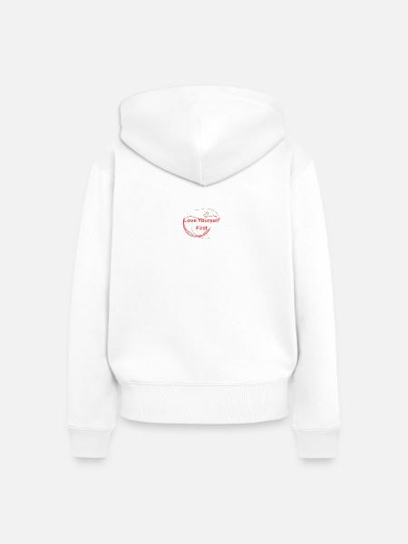 Liebe dich selbst zuerst - Frauen Premium Bio Zip Hoodie - Weiß