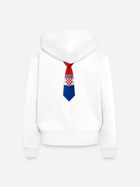 Croatia Tie – Flaggendesign - Frauen Premium Bio Zip Hoodie - Weiß