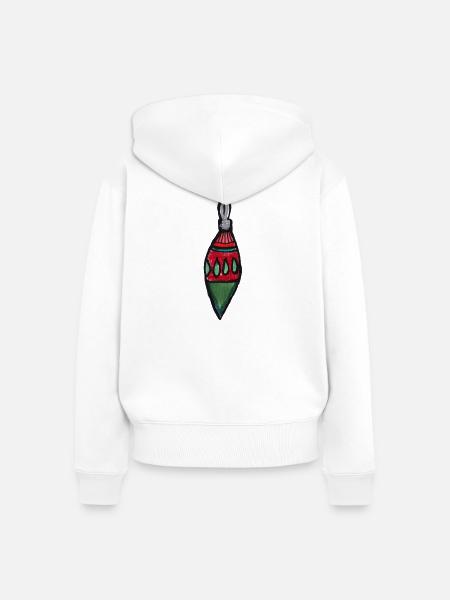 Karmesinrote Laternen-Ornament - Frauen Premium Bio Zip Hoodie - Weiß