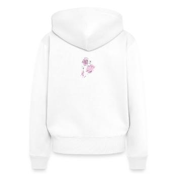 Woman in pink - Women's Premium Organic Zip Hoodie - white - Back - AI Model Female 172 light (172cm)
