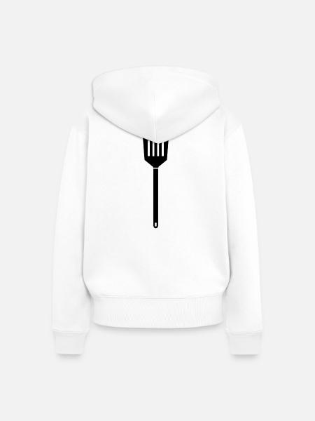 Küchenpfannenwender - Frauen Premium Bio Zip Hoodie - Weiß