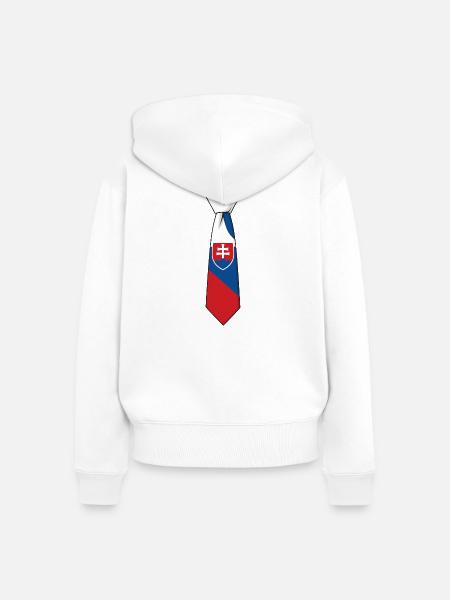 Slovakia Tie – Flaggendesign - Frauen Premium Bio Zip Hoodie - Weiß