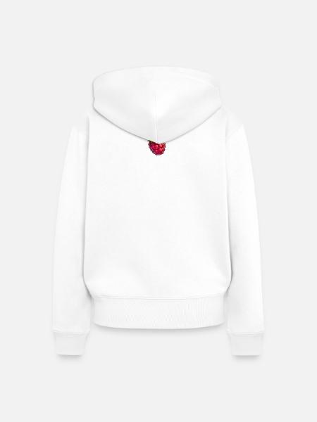 Himbeere Cartoon funkeln - Frauen Premium Bio Zip Hoodie - Weiß