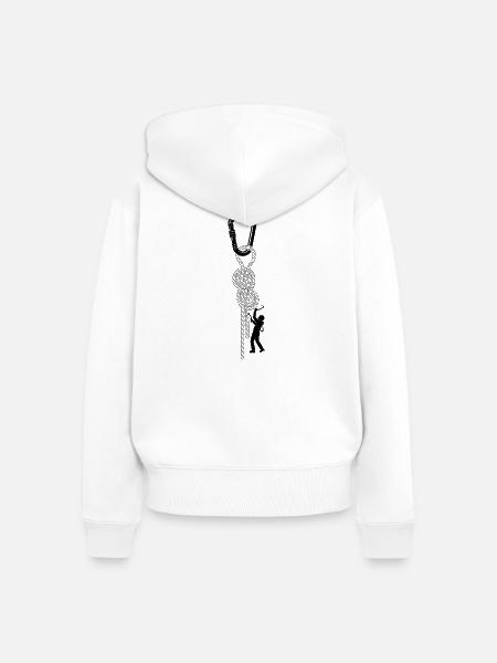 klettern bouldern felsklettern berge Bergsport - Frauen Premium Bio Zip Hoodie - Weiß