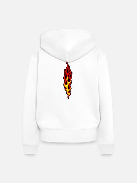 flammen - Frauen Premium Bio Zip Hoodie - Weiß