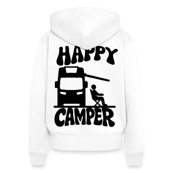 Campeur - Sweat à capuche zippé Premium bio Femme - blanc - Dos - AI Model Female 172 light (172cm)