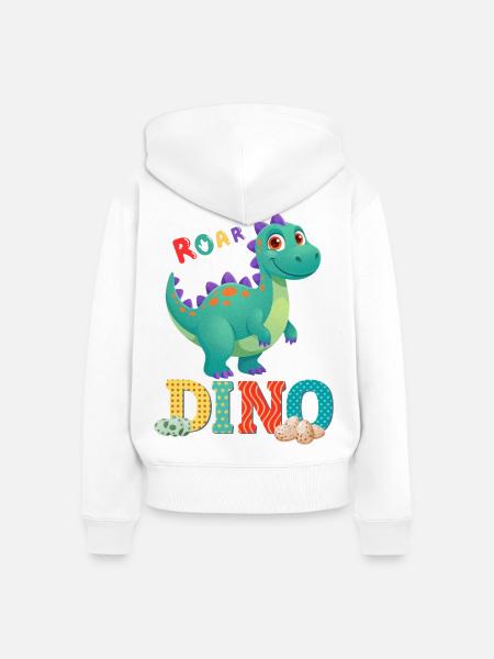 Dino - Frauen Premium Bio Zip Hoodie - Weiß