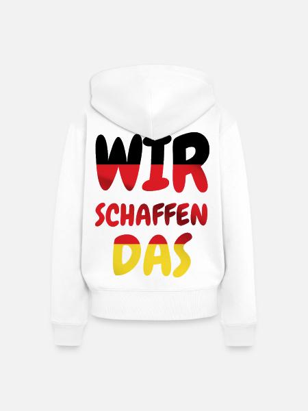 Wir Schaffen Das - Frauen Premium Bio Zip Hoodie - Weiß