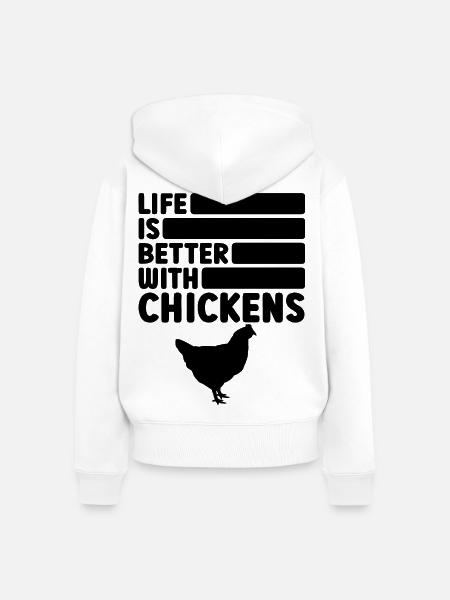 Huhn Spruch Humor - Frauen Premium Bio Zip Hoodie - Weiß