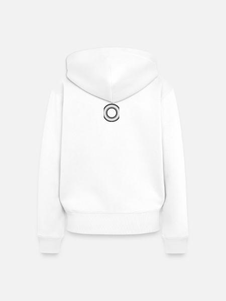 Cyberpunk-Metallring - Frauen Premium Bio Zip Hoodie - Weiß