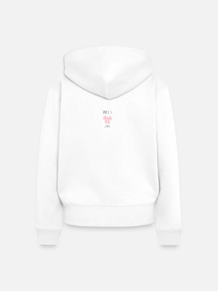 Hübsches Mädchen Pink Bow - Frauen Premium Bio Zip Hoodie - Weiß