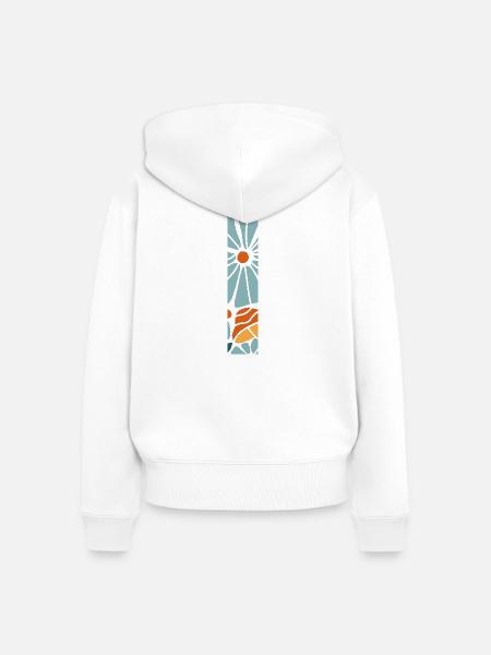 Buchstabe i Blumen groovy Geschenkidee - Frauen Premium Bio Zip Hoodie - Weiß