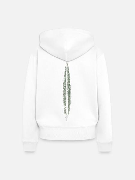 Weidenblatt / Blatt / Natur - Frauen Premium Bio Zip Hoodie - Weiß