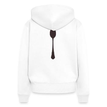 Löffel Besteck - Frauen Premium Bio Zip Hoodie - Weiß - Hinten - AI Model Female 172 light (172cm)