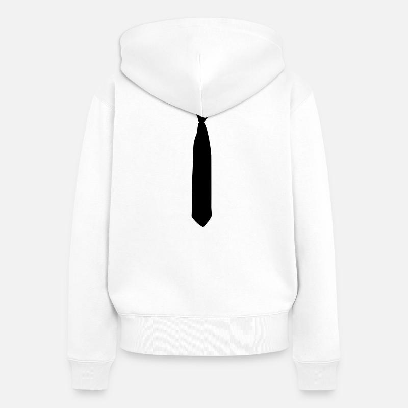 Cravate - Sweat à capuche zippé Premium bio Femme - blanc
