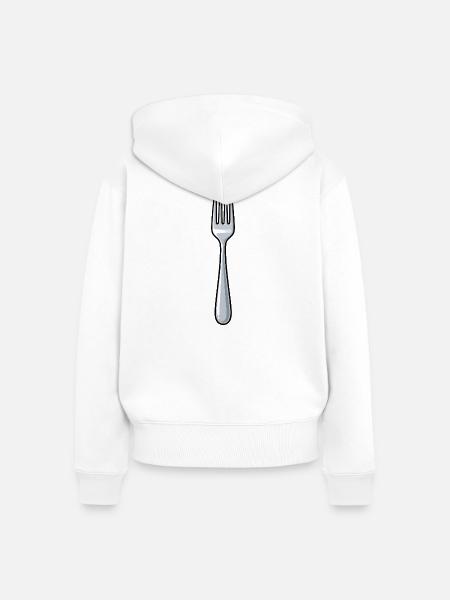 Gabel - Frauen Premium Bio Zip Hoodie - Weiß
