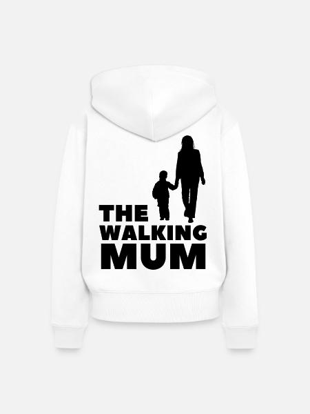 The Walking Mum - Frauen Premium Bio Zip Hoodie - Weiß