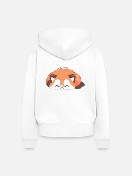 Bezaubernder Roter Panda - Frauen Premium Bio Zip Hoodie - Weiß