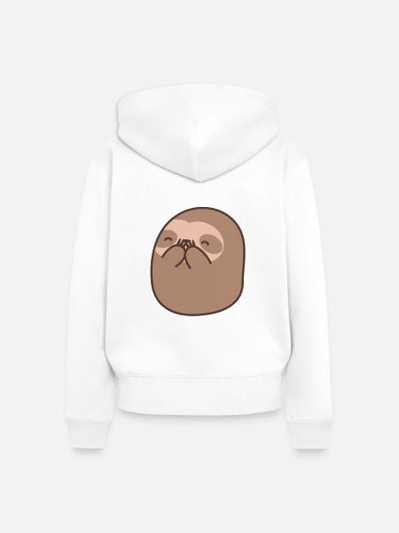 Einzigartiger Faultierbär - Frauen Premium Bio Zip Hoodie - Weiß