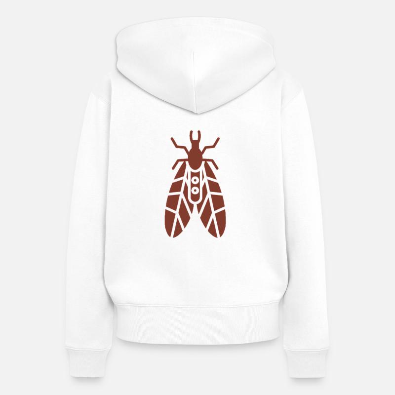 Phrygane fragile - Sweat à capuche zippé Premium bio Femme - blanc