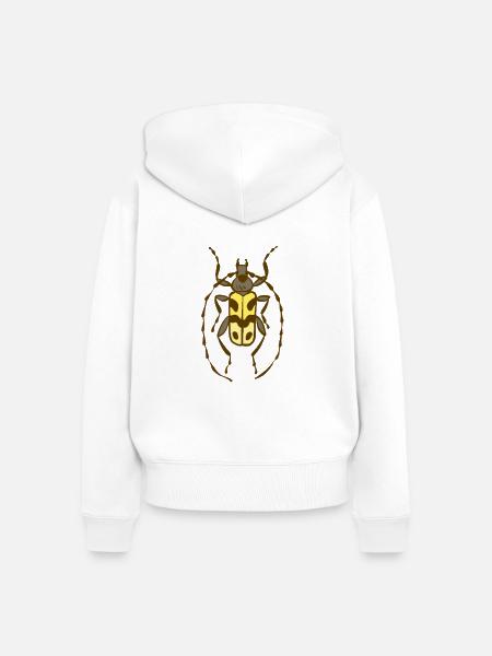 Eleganter Langenhornkäfer - Frauen Premium Bio Zip Hoodie - Weiß