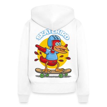 Raie - Sweat à capuche zippé Premium bio Femme - blanc - Dos - AI Model Female 172 light (172cm)