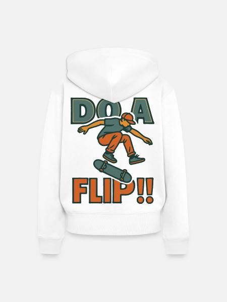 Machen Sie einen Flip DO - Frauen Premium Bio Zip Hoodie - Weiß