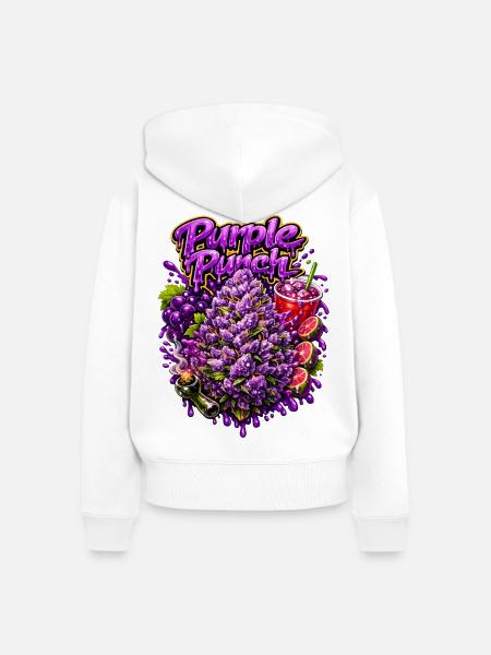 Purple Punch Graffiti-Druck - Frauen Premium Bio Zip Hoodie - Weiß