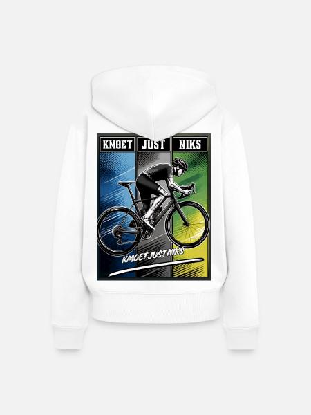 Drei-Panel-Radfahrer Just Nothing - Frauen Premium Bio Zip Hoodie - Weiß