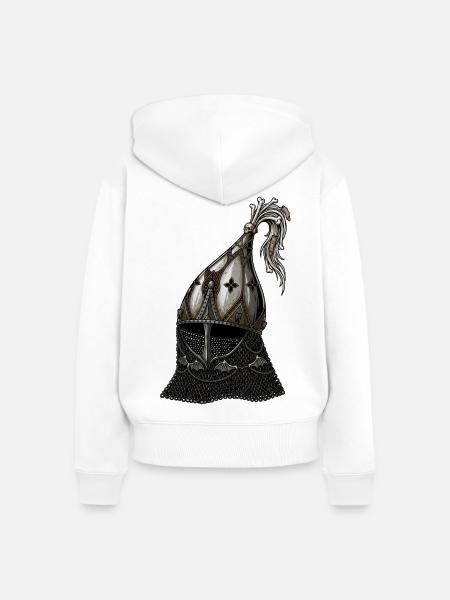 Gotische Nekromanten-Kiefernzapfen - Frauen Premium Bio Zip Hoodie - Weiß