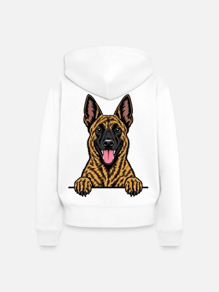Holländischer Schäferhund - Frauen Premium Bio Zip Hoodie - Weiß