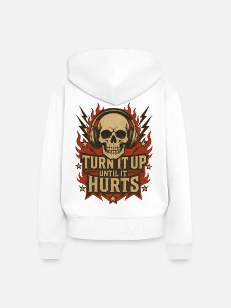 Felsschädel und Verstärkung - Frauen Premium Bio Zip Hoodie - Weiß