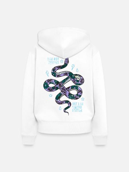 Schlange - Frauen Premium Bio Zip Hoodie - Weiß