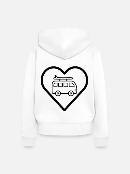 Van im Herz - Frauen Premium Bio Zip Hoodie - Weiß