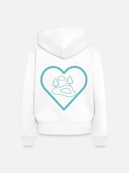 Teich im Herz - Frauen Premium Bio Zip Hoodie - Weiß