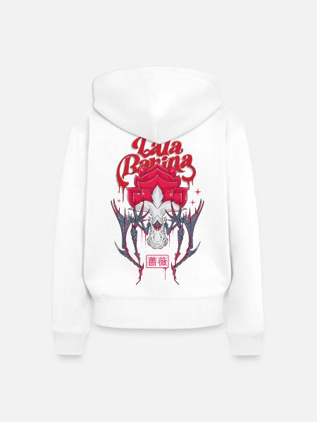 Blumenmonster - Frauen Premium Bio Zip Hoodie - Weiß