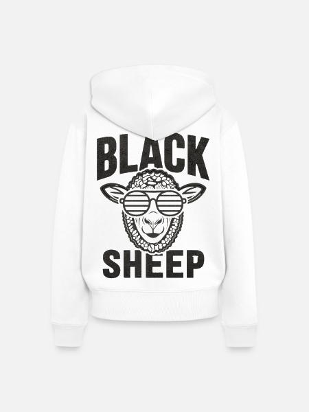 Schwarzes Schaf Cooles Retro Statement - Frauen Premium Bio Zip Hoodie - Weiß